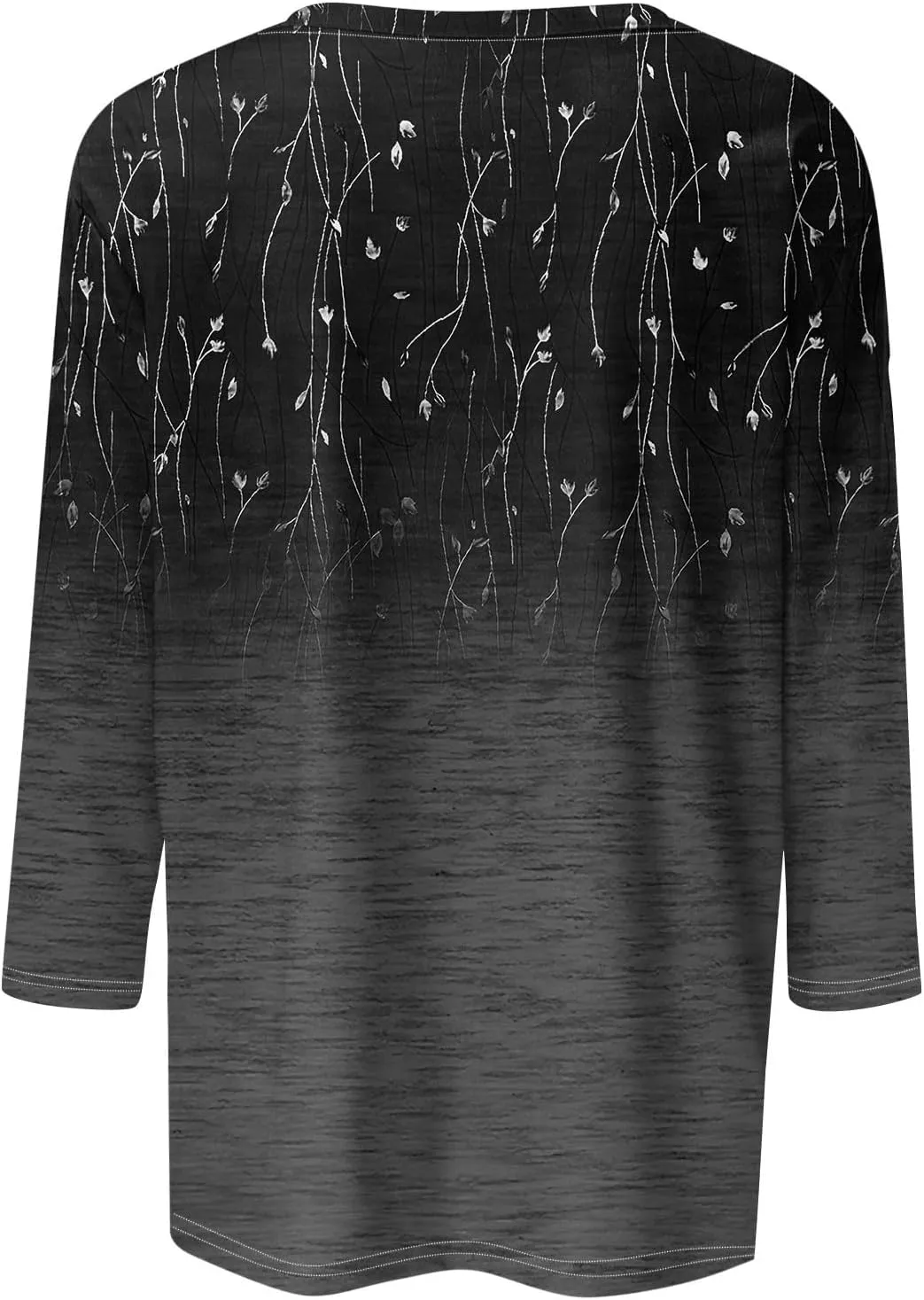 3/4 Length Sleeve Womens Tops Plus Size Spring Tops 2025 Crewneck Floral Graphic T Shirts Loose Fit Tunic Blouses