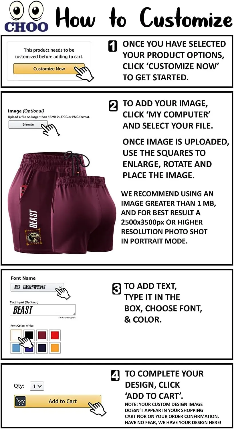 Add Your Number Logo Women's Workout Shorts 5 inch Lightweight with Pockets