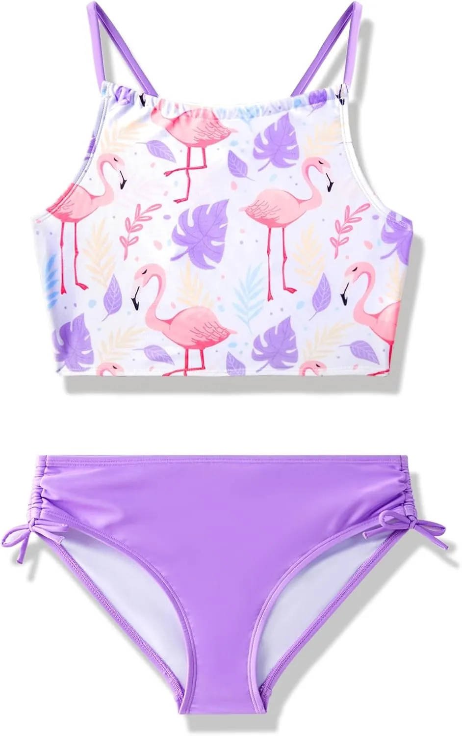 Angel season Girls Swimsuit Bikini Set Two Piece Tankini Bathing Suit Teens High Waisted Beach Swimwear Cute Size 7-14