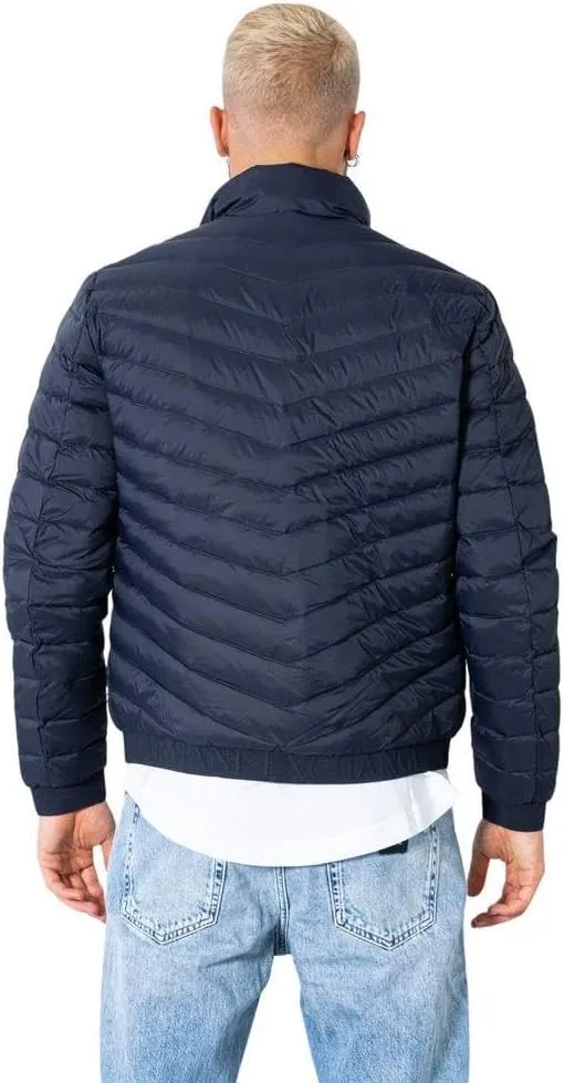 Armani Exchange Men's Quilted Down Milano/New York Logo Zip-up Jacket