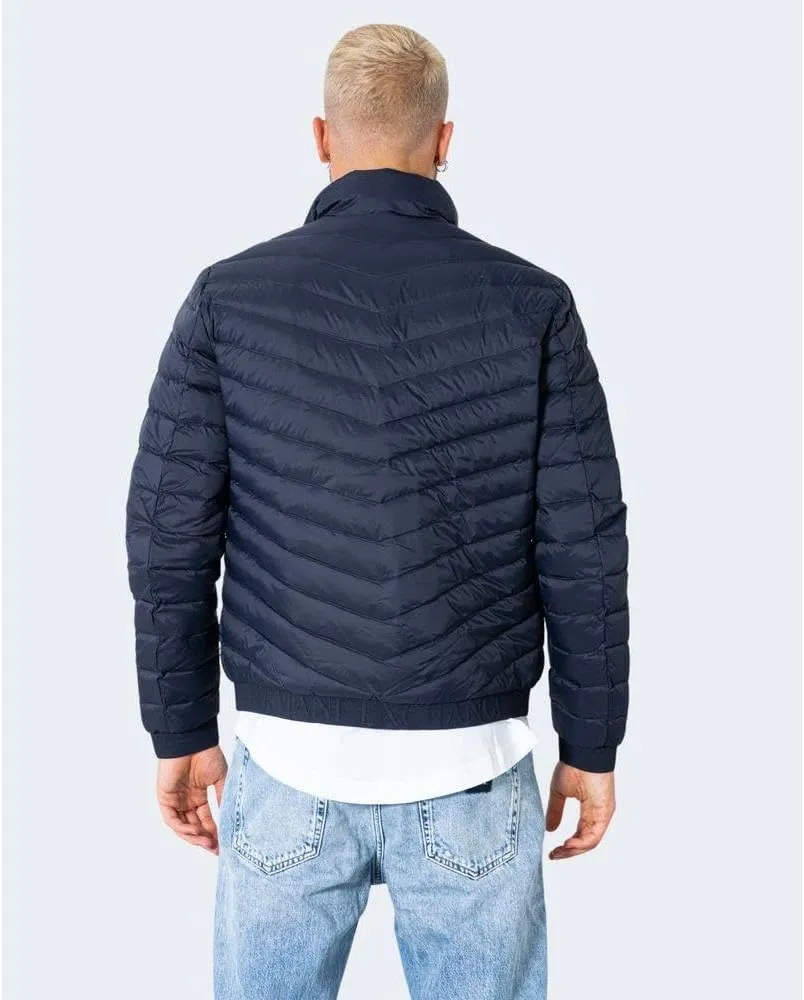 Armani Exchange Men's Quilted Down Milano/New York Logo Zip-up Jacket