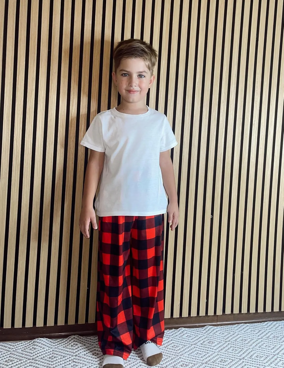 Arshiner Boys Pajama Pants Long Sleep Plaid Pants Soft Lounge Pj Bottoms with Pockets