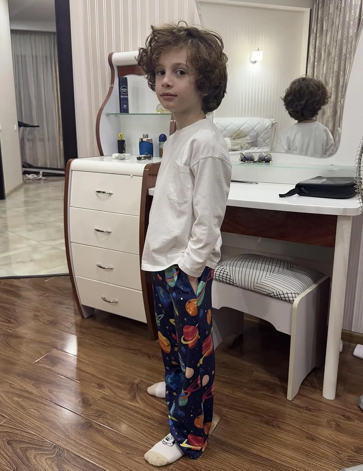 Arshiner Boys Pajama Pants Long Sleep Plaid Pants Soft Lounge Pj Bottoms with Pockets