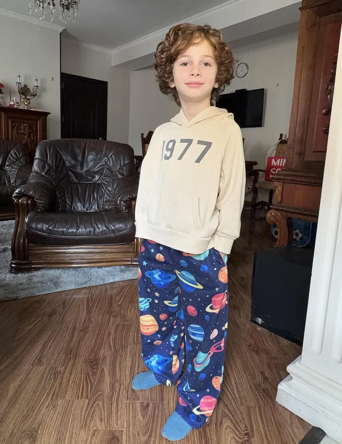 Arshiner Boys Pajama Pants Long Sleep Plaid Pants Soft Lounge Pj Bottoms with Pockets