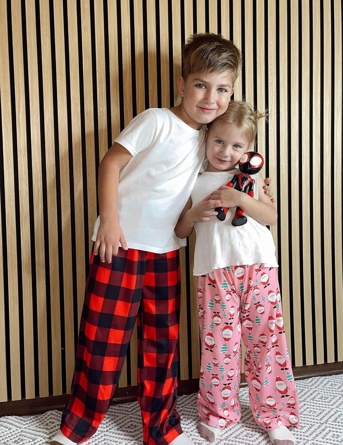 Arshiner Boys Pajama Pants Long Sleep Plaid Pants Soft Lounge Pj Bottoms with Pockets