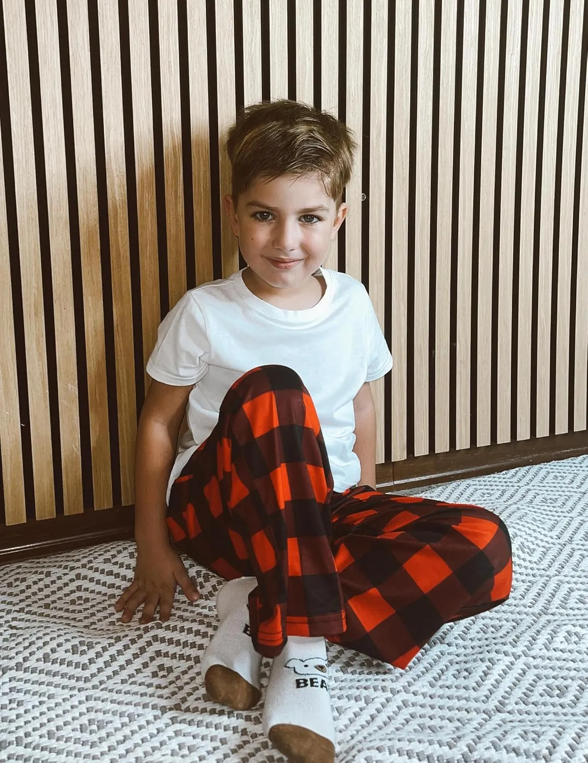 Arshiner Boys Pajama Pants Long Sleep Plaid Pants Soft Lounge Pj Bottoms with Pockets