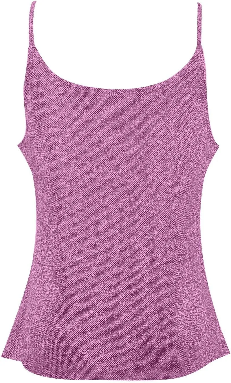 Azeralia Womens Tank Tops Casual Fashion V Neck Strappy Sequin Sparkle Shimmer Camisole Sexy Sleeveless Tanks Tops