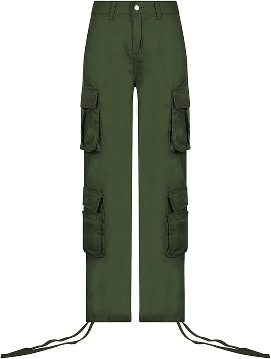 Baggy Cargo for Women Low Waist Cargo Pants Sweatpants Drawstring Loose Pocket Jogger Trousers Hippie Punk Streetwear