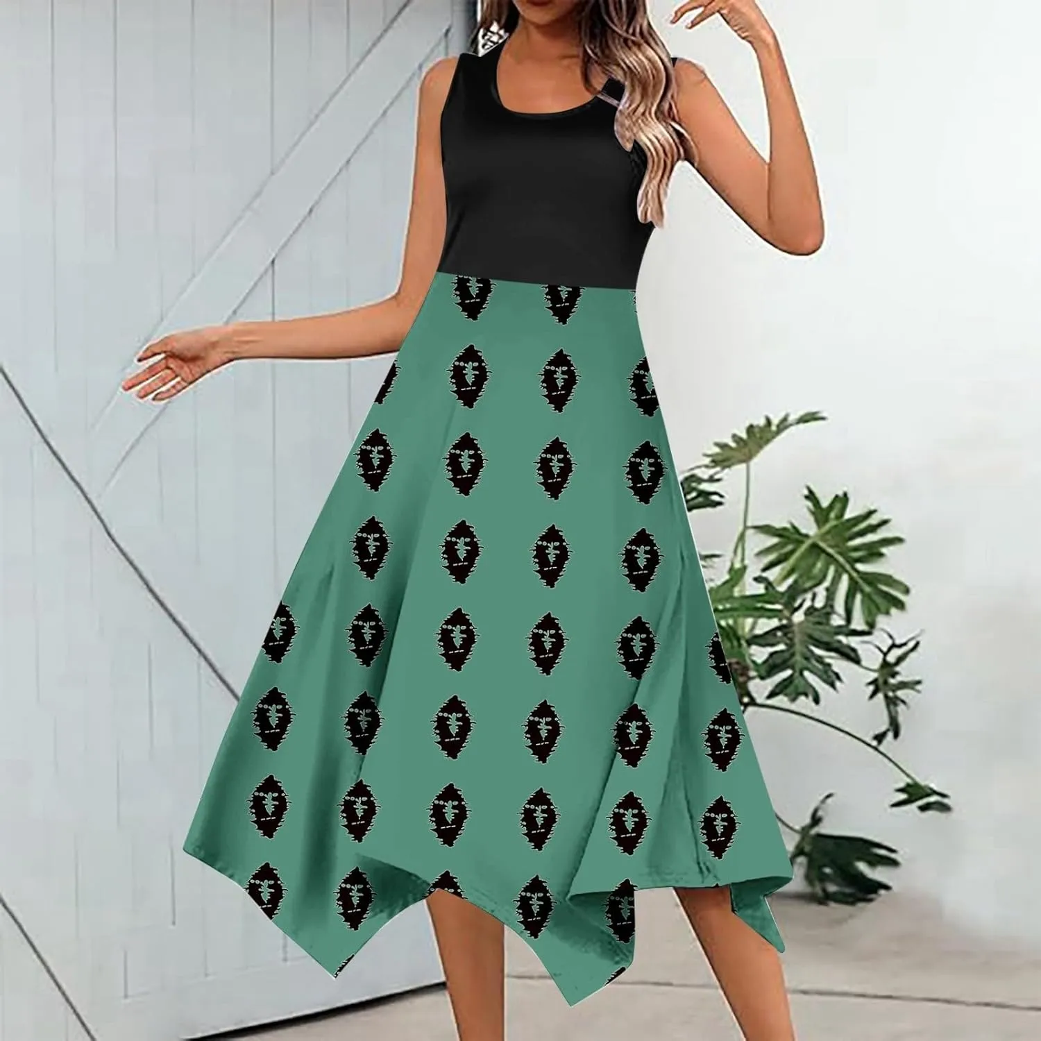 Beach Vacation Clothes for Women Women's Summer Casual Flowing Floral Elegant Vest Long Dress