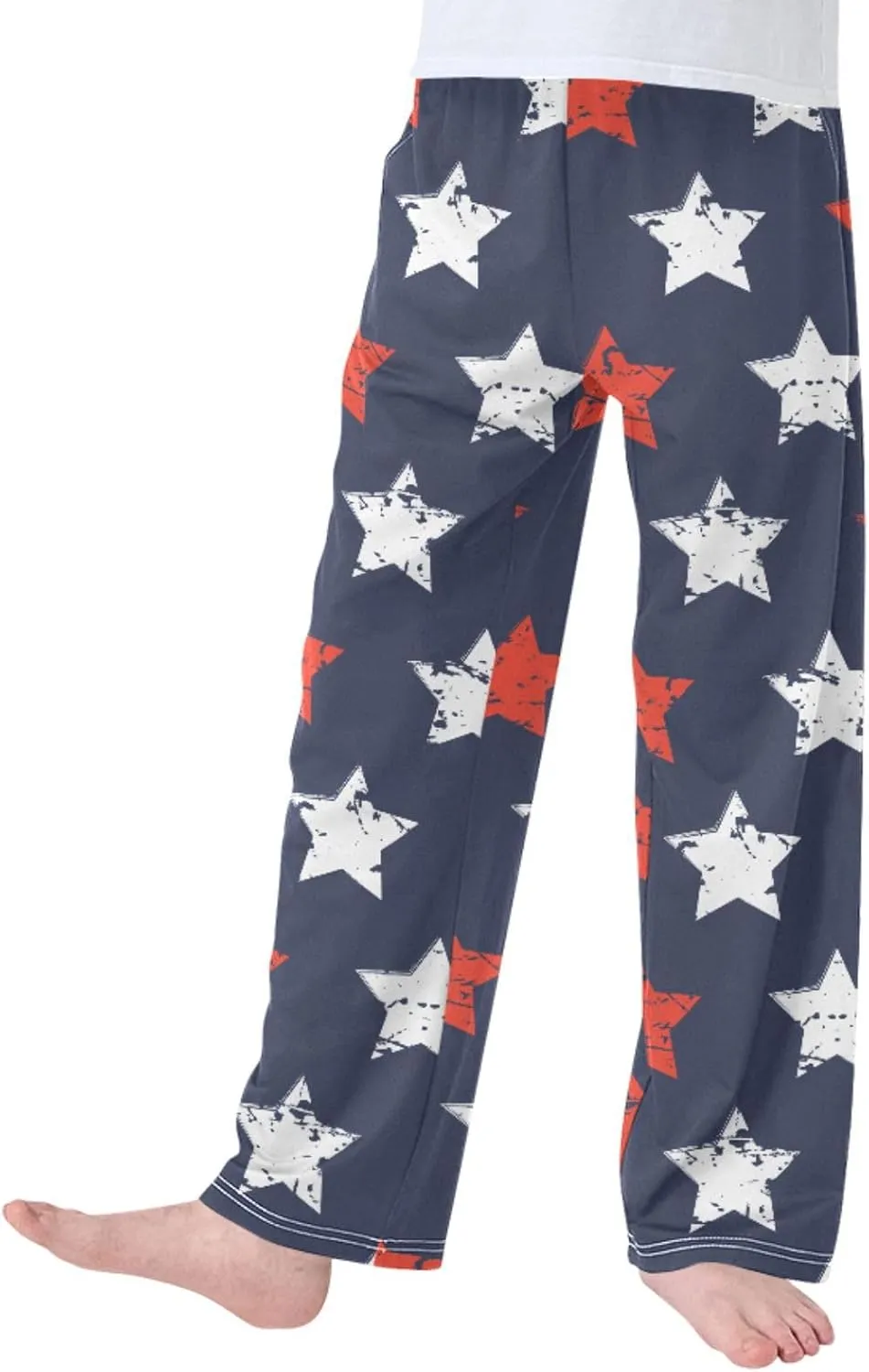 Boys' Pants Star American Flag Memorial Day Long Bottoms Independence Day 4th of July Jogger Pants Elastic Waist Trousers S