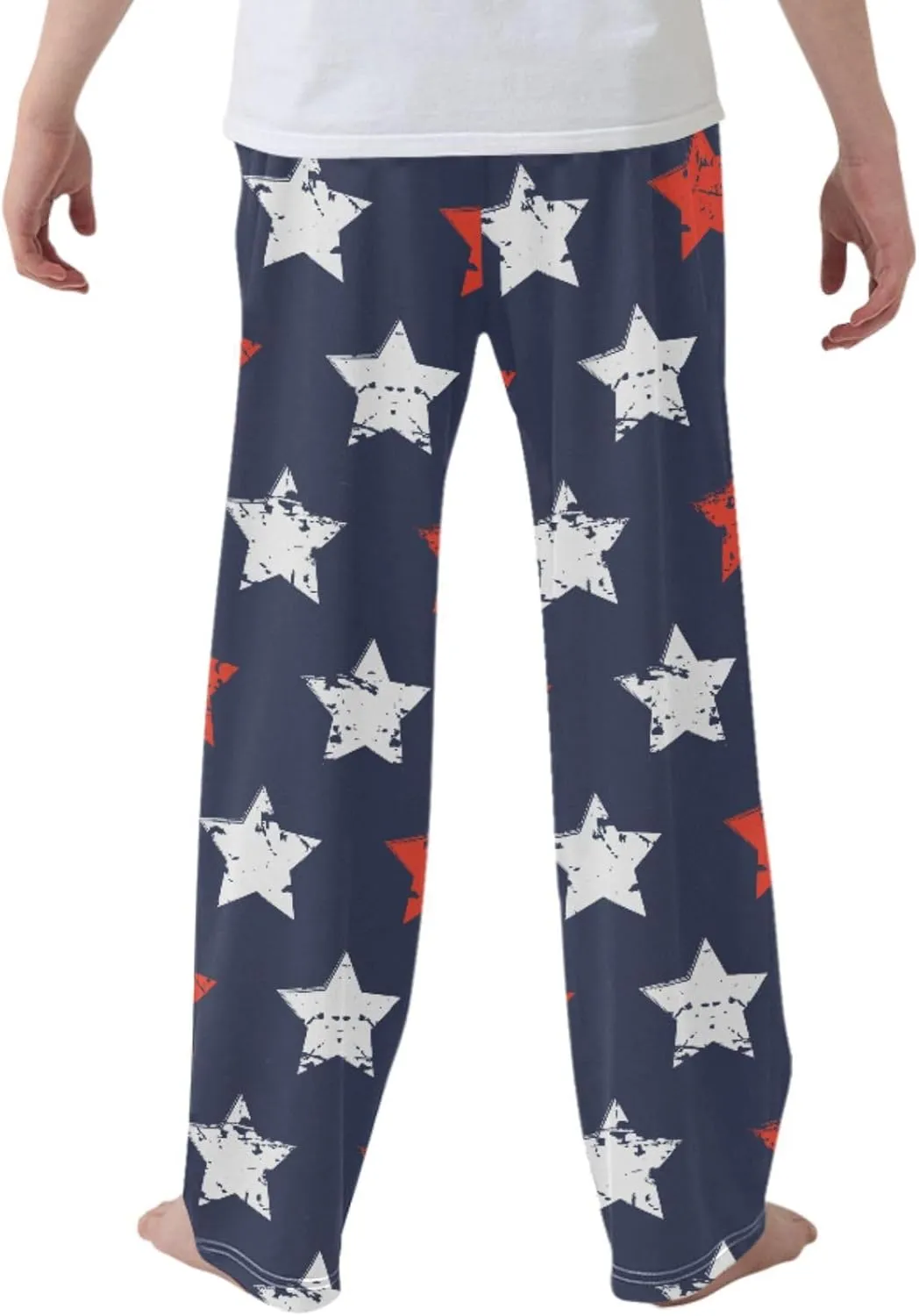 Boys' Pants Star American Flag Memorial Day Long Bottoms Independence Day 4th of July Jogger Pants Elastic Waist Trousers S