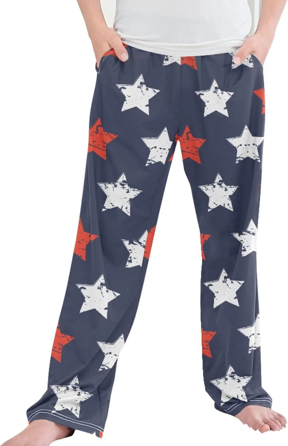 Boys' Pants Star American Flag Memorial Day Long Bottoms Independence Day 4th of July Jogger Pants Elastic Waist Trousers S
