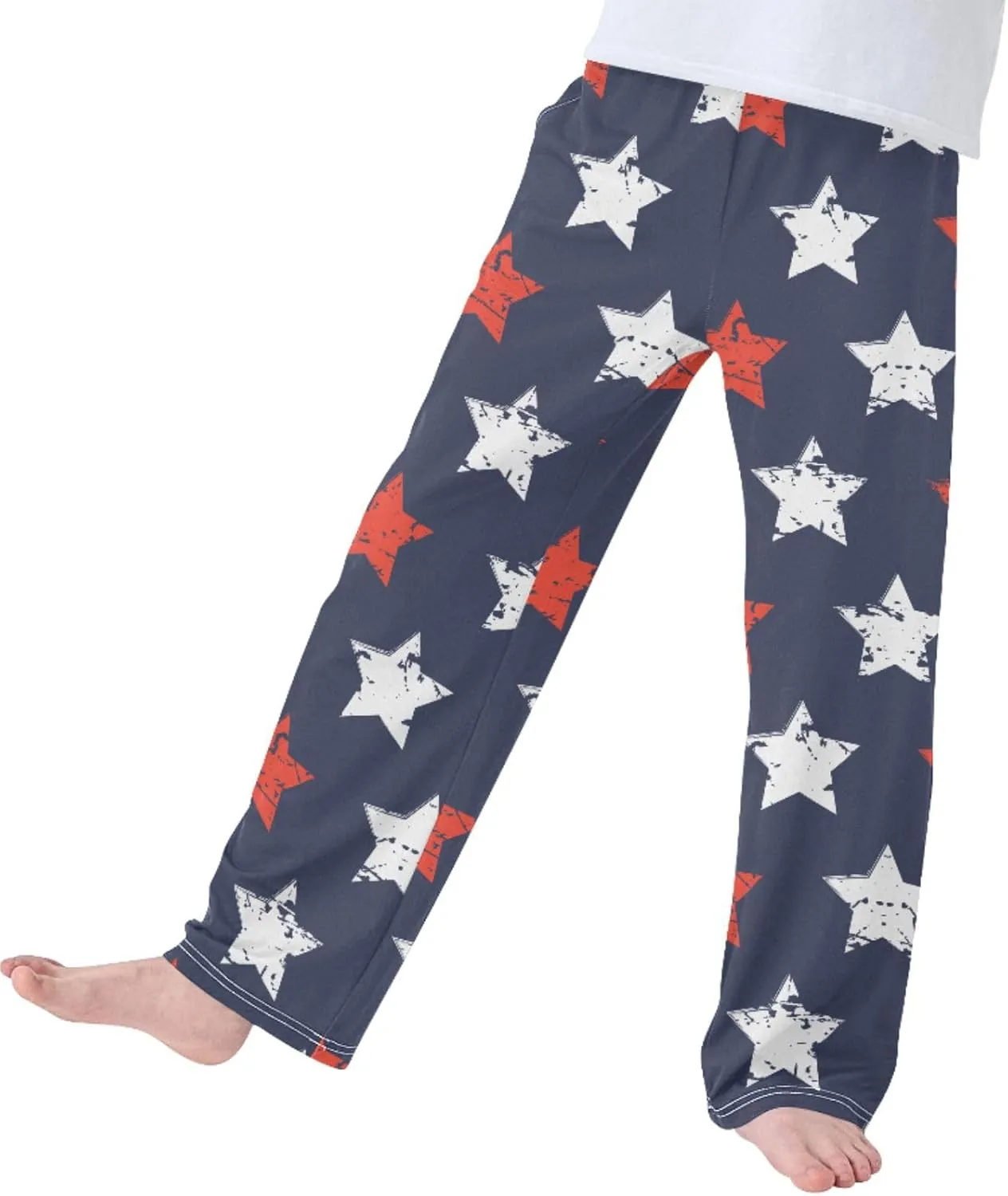 Boys' Pants Star American Flag Memorial Day Long Bottoms Independence Day 4th of July Jogger Pants Elastic Waist Trousers S