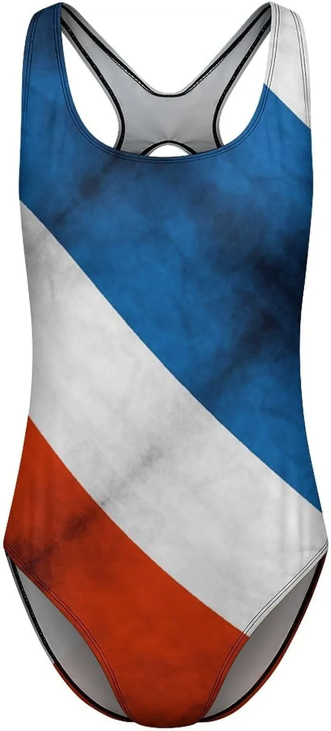 Canada Flag One Piece Swimsuit Set Backless Tummy Control Bikini Beach Female