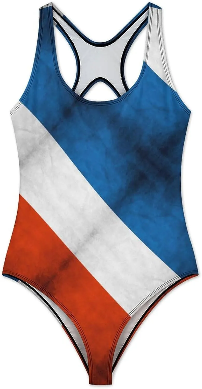 Canada Flag One Piece Swimsuit Set Backless Tummy Control Bikini Beach Female