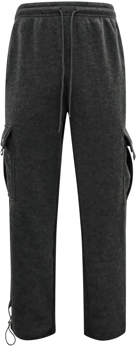 Cargo Sweatpants for Men Relaxed Fit Athletic Gym Camping Travel Sweatpants Joggers Pants Sweat Pants with Pockets