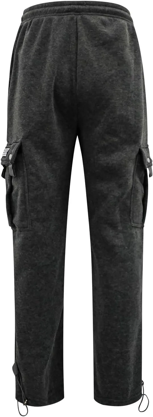 Cargo Sweatpants for Men Relaxed Fit Athletic Gym Camping Travel Sweatpants Joggers Pants Sweat Pants with Pockets