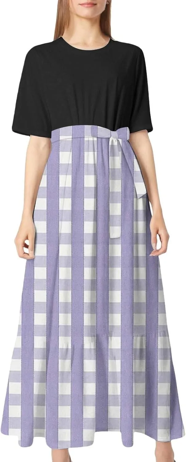 Casual Summer Dresses for Women 2025,Women's Round Neck Ruffle Sleeveless Tank Dress Loose Fit Mini Tshirt Beach Dresses