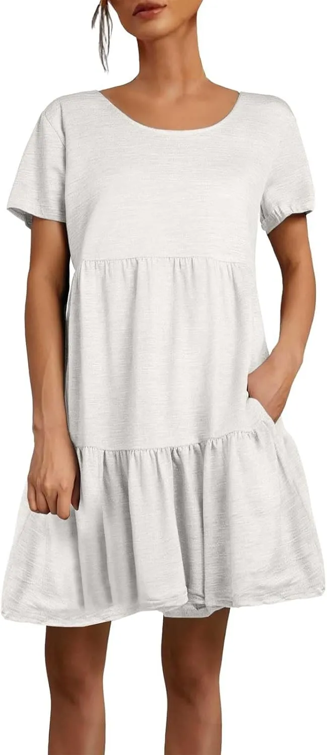 Casual Sun Dresses for Women Summer Dresses Beach Vacation Clothes Flowy Sundress with Pockets Resort Wear Spring Dresses