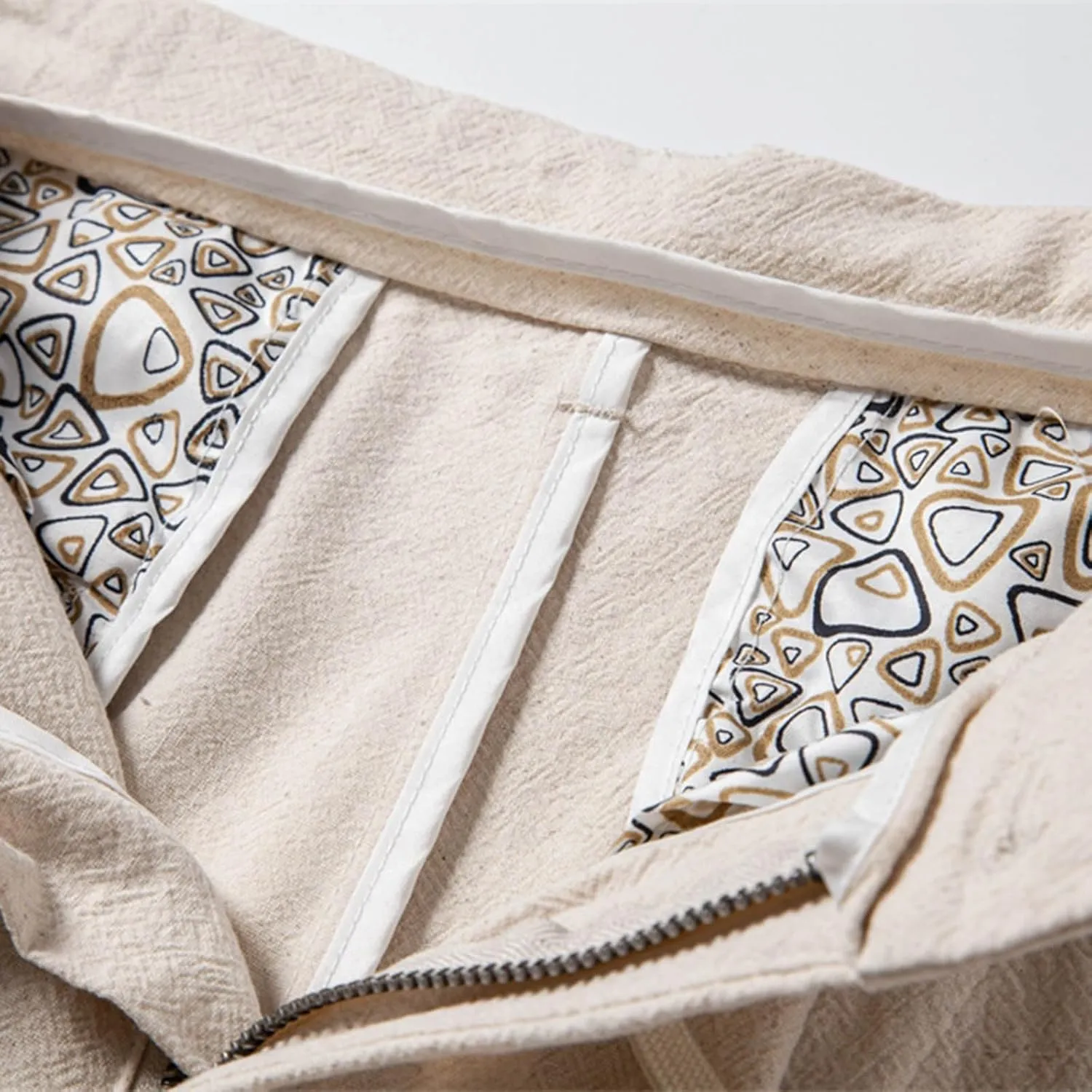 Cotton Linen Pants for Men Beach Summer Casual Elastic Waist Drawstring Pants Lightweight Linen Trousers