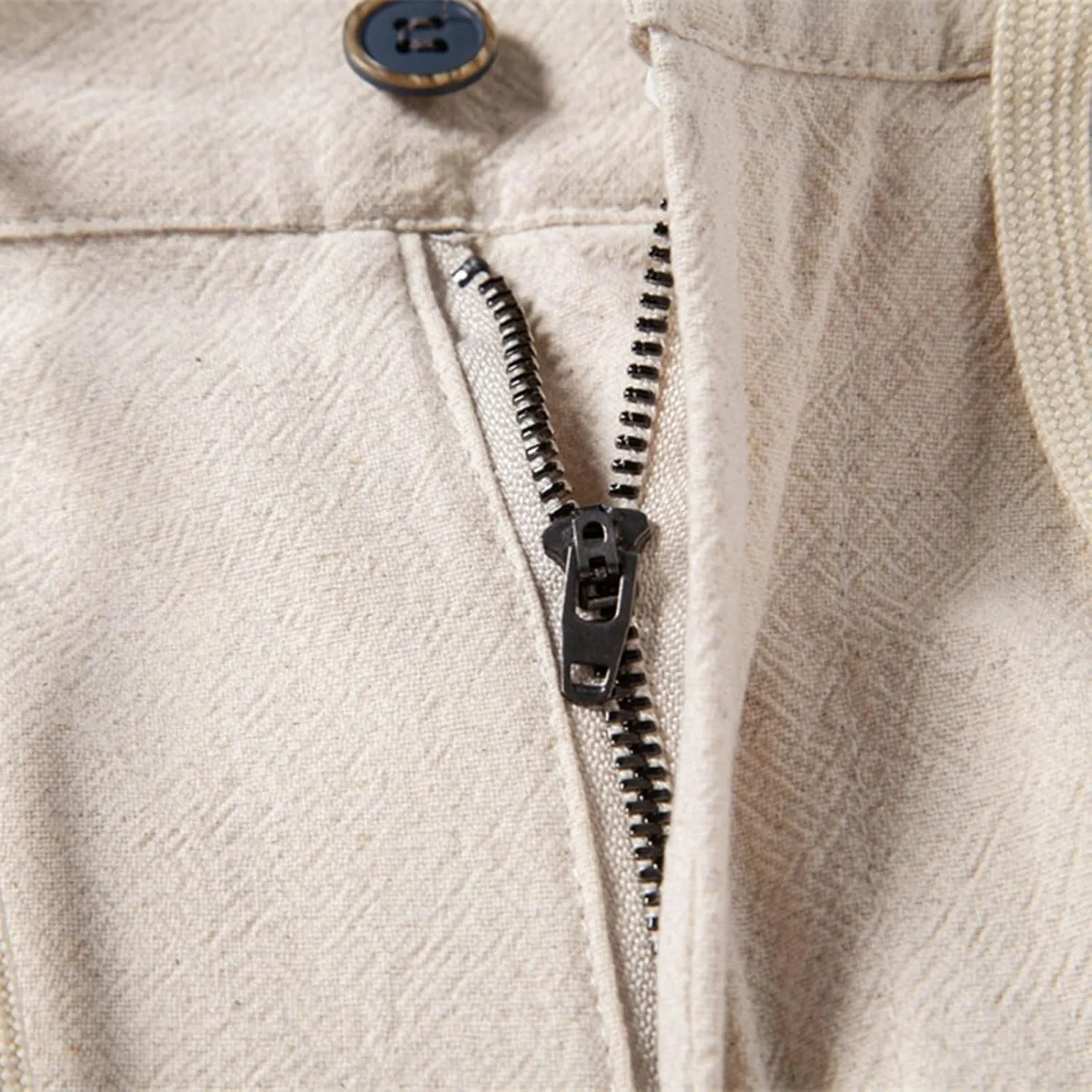 Cotton Linen Pants for Men Beach Summer Casual Elastic Waist Drawstring Pants Lightweight Linen Trousers