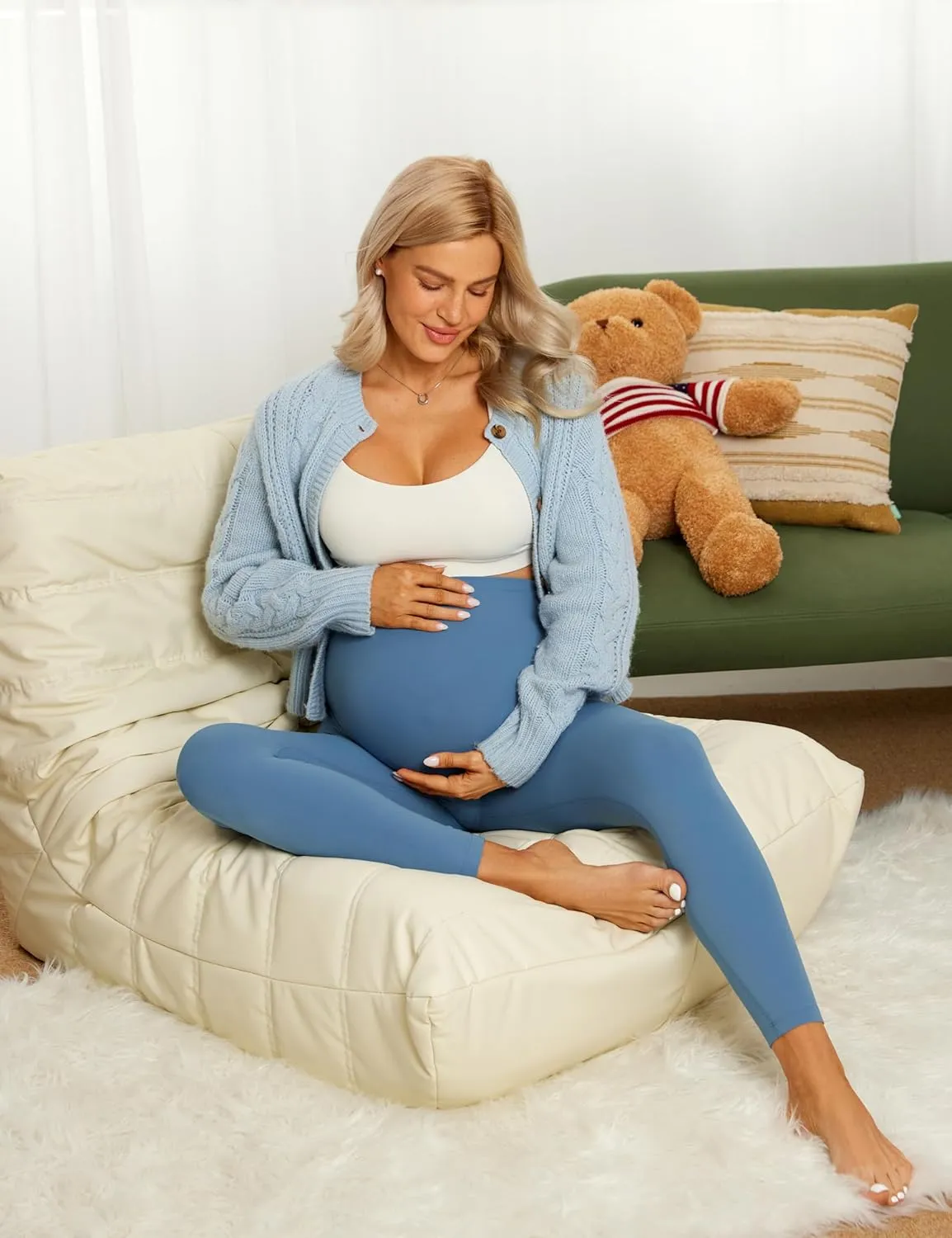 CRZ YOGA Womens Butterluxe Maternity Leggings Over The Belly 25" - Buttery Soft Workout Activewear Yoga Pregnancy Pants