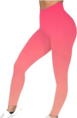 DASAYO Womens Fashion Activewear Leggings High Waist Full Length Ombre Workout Gym Fitness Yoga Pants
