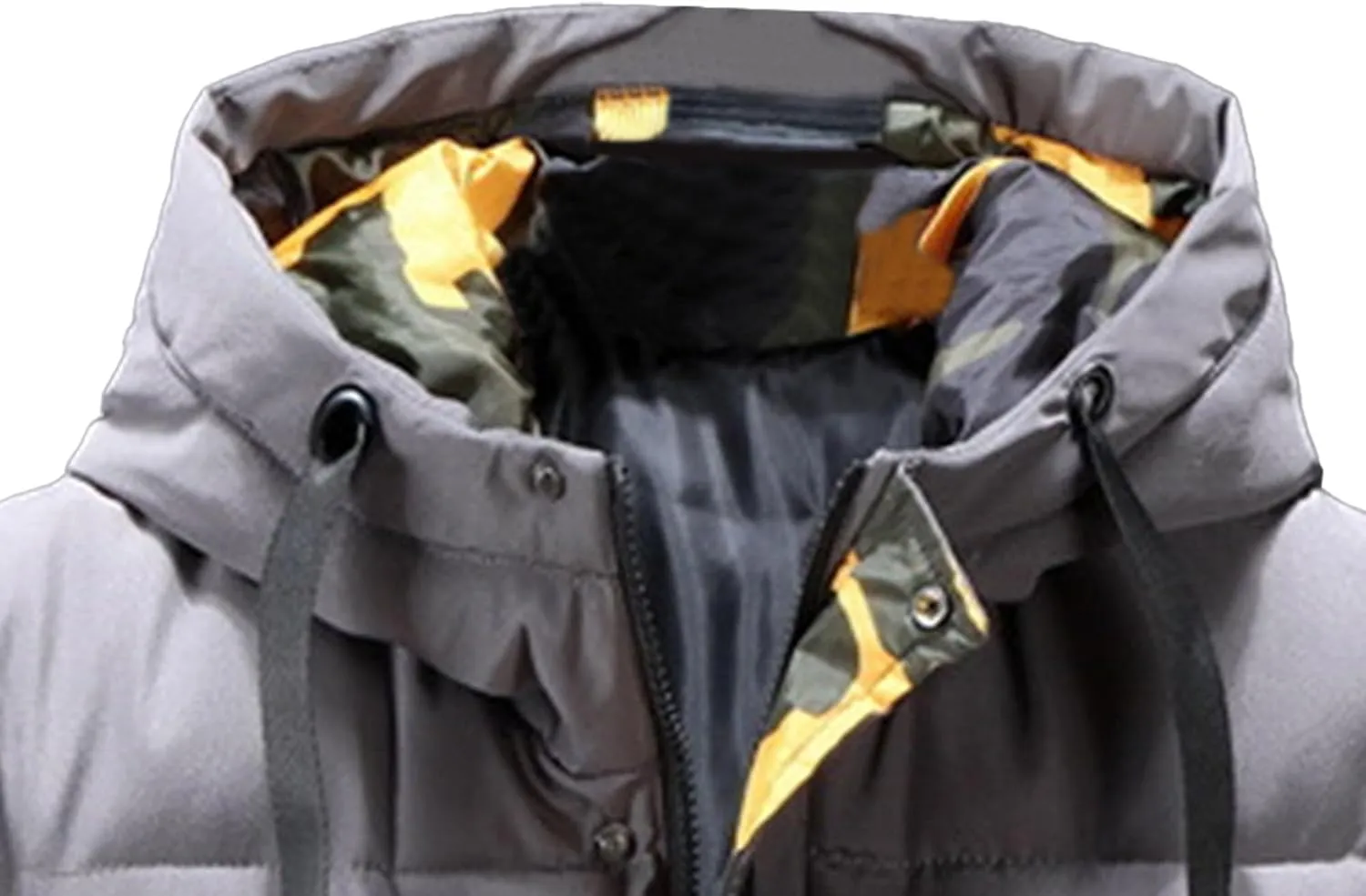 DGHM-JLMY Men Winter Thickening Tooling Hooded Down Vest Fashion Outdoor Hooded Puffer Cargo Vest Warm Down Coats Vest Pocket