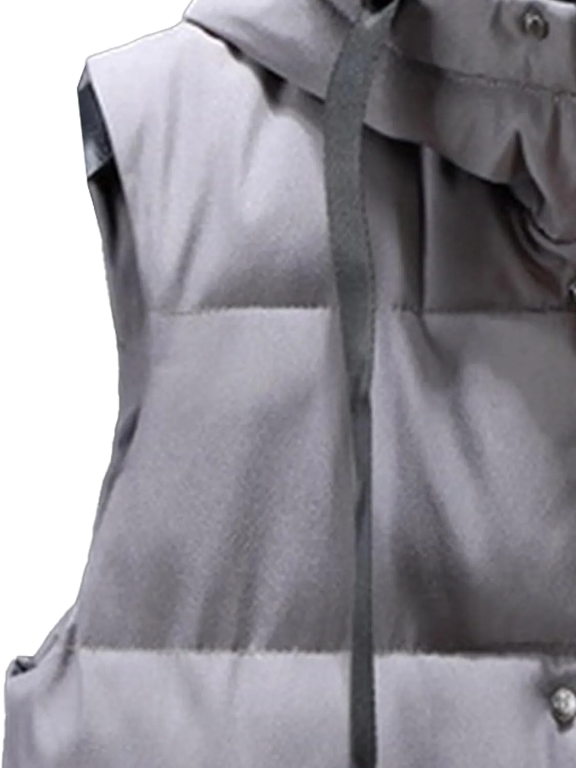 DGHM-JLMY Men Winter Thickening Tooling Hooded Down Vest Fashion Outdoor Hooded Puffer Cargo Vest Warm Down Coats Vest Pocket