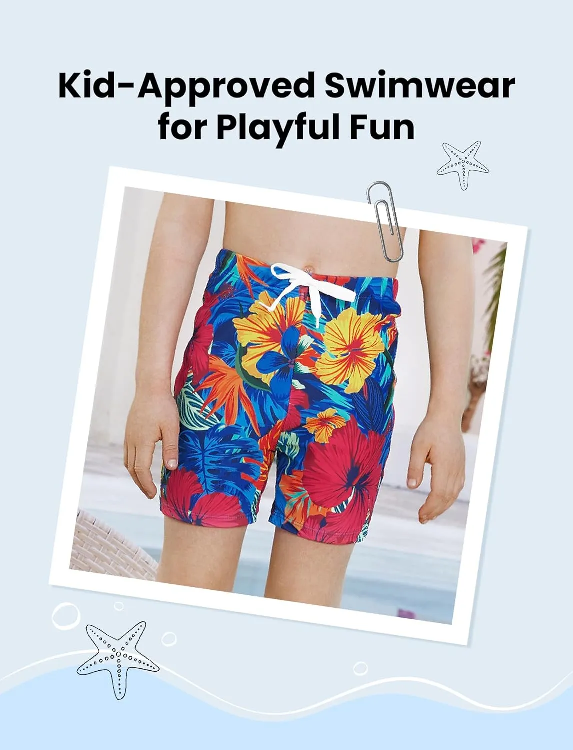 Family Matching Solid Scallop Trim Strappy Two-Piece Swimsuit and Allover Floral Print Swim Trunks Shorts