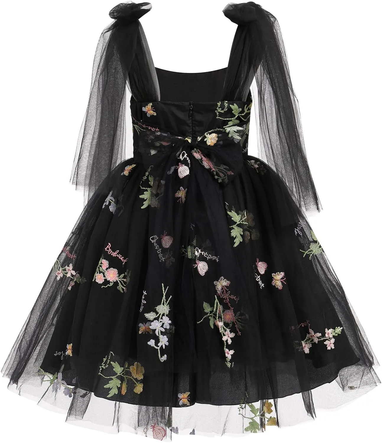 Flower Girl Floal Lace Tulle Dress Princess Backless Wedding Junior Bridesmaid Pageant Communion Dance Maxi Gown