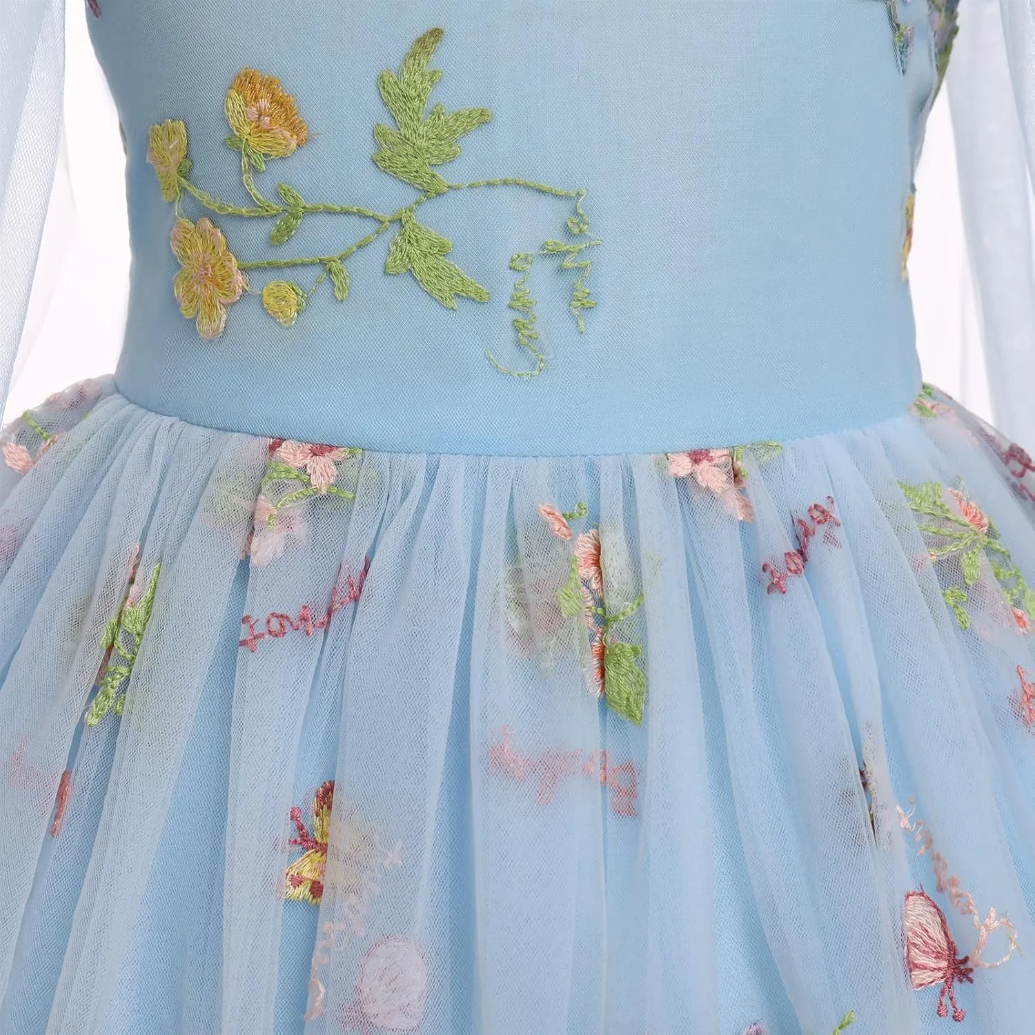 Flower Girl Floal Lace Tulle Dress Princess Backless Wedding Junior Bridesmaid Pageant Communion Dance Maxi Gown