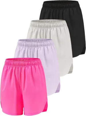 Girls Athletic Shorts with Pockets Running Shorts for Girl,Soccer Short for Kids Teens Basketball Workout