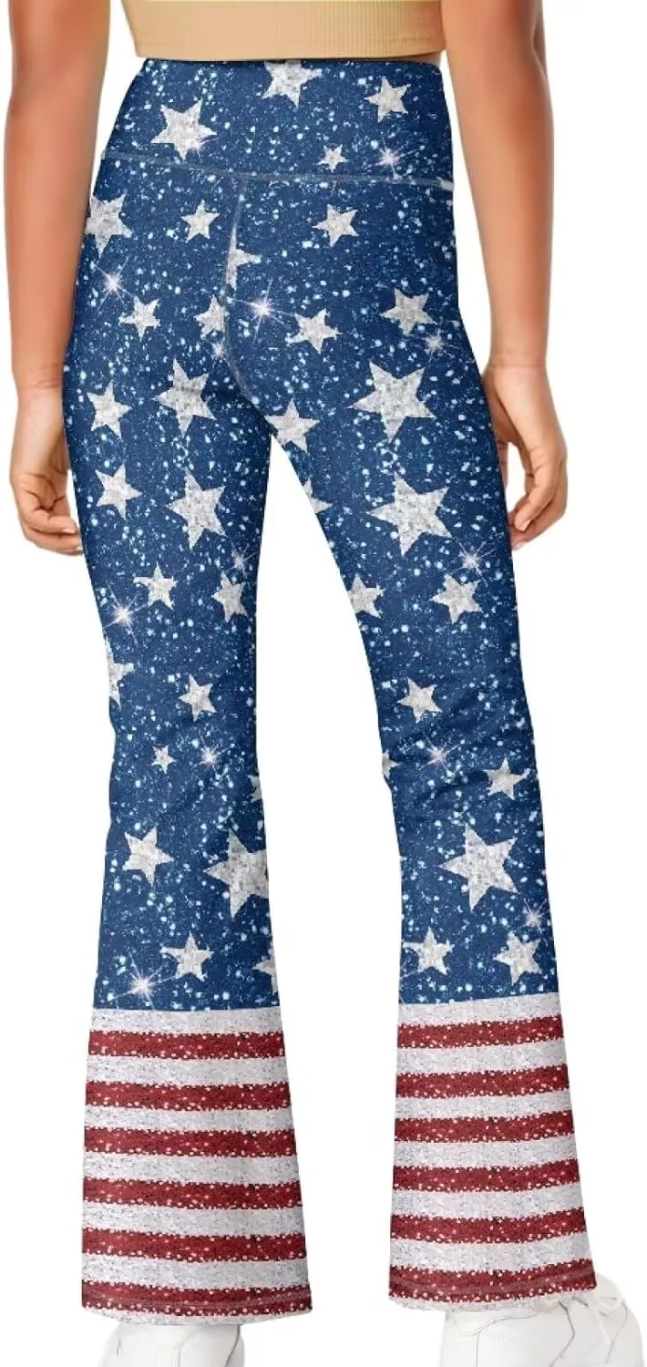 Girl's Flare Leggings High Waisted Bootcut Yoga Pants Kids Classic Stretch Pants Fashion Soft Bell Bottoms