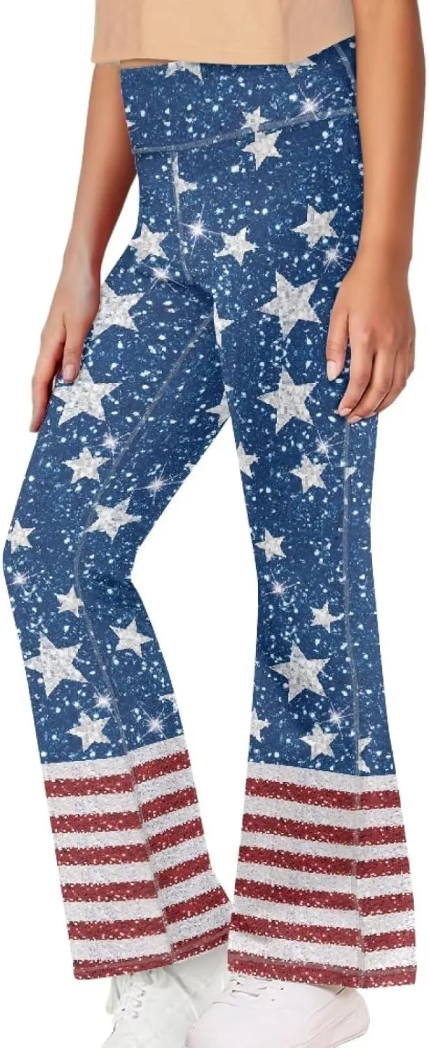 Girl's Flare Leggings High Waisted Bootcut Yoga Pants Kids Classic Stretch Pants Fashion Soft Bell Bottoms