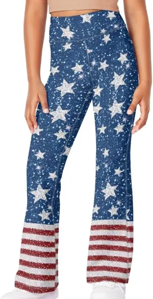 Girl's Flare Leggings High Waisted Bootcut Yoga Pants Kids Classic Stretch Pants Fashion Soft Bell Bottoms