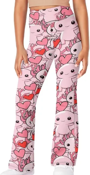 Girl's Flare Leggings High Waisted Bootcut Yoga Pants Kids Dance Bell Bottoms Pants Stretchy Sweatpants