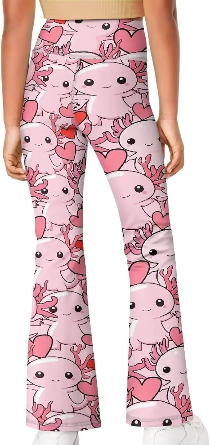 Girl's Flare Leggings High Waisted Bootcut Yoga Pants Kids Dance Bell Bottoms Pants Stretchy Sweatpants