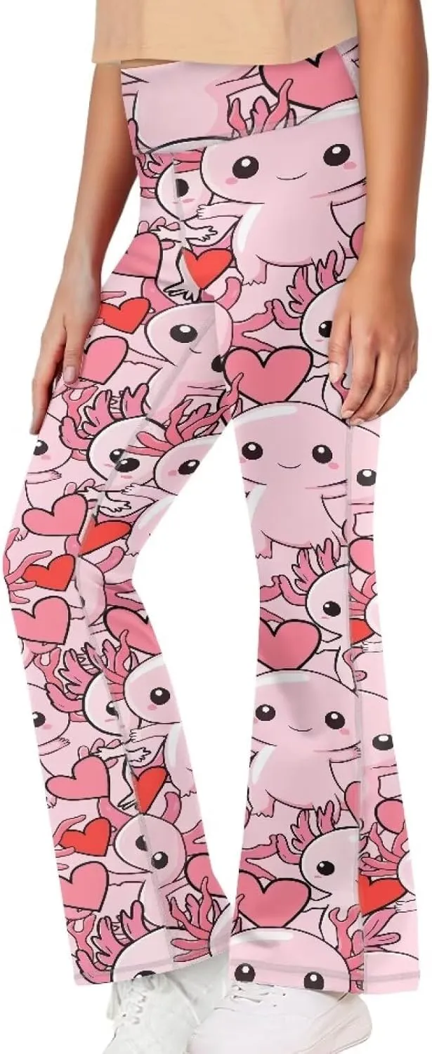 Girl's Flare Leggings High Waisted Bootcut Yoga Pants Kids Dance Bell Bottoms Pants Stretchy Sweatpants