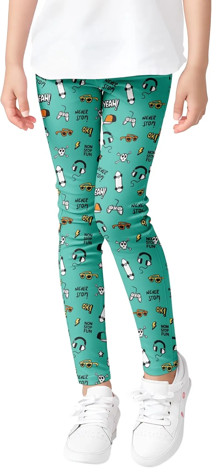Girls' Leggings High Stretch Tights Outdoor Active Bottoms Toddlers Sports Ankle Trousers 3-10Years