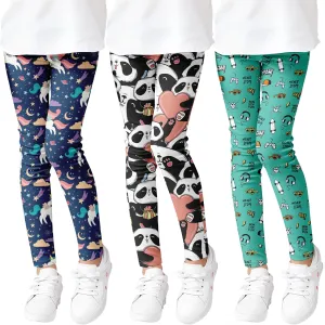 Girls' Leggings High Stretch Tights Outdoor Active Bottoms Toddlers Sports Ankle Trousers 3-10Years