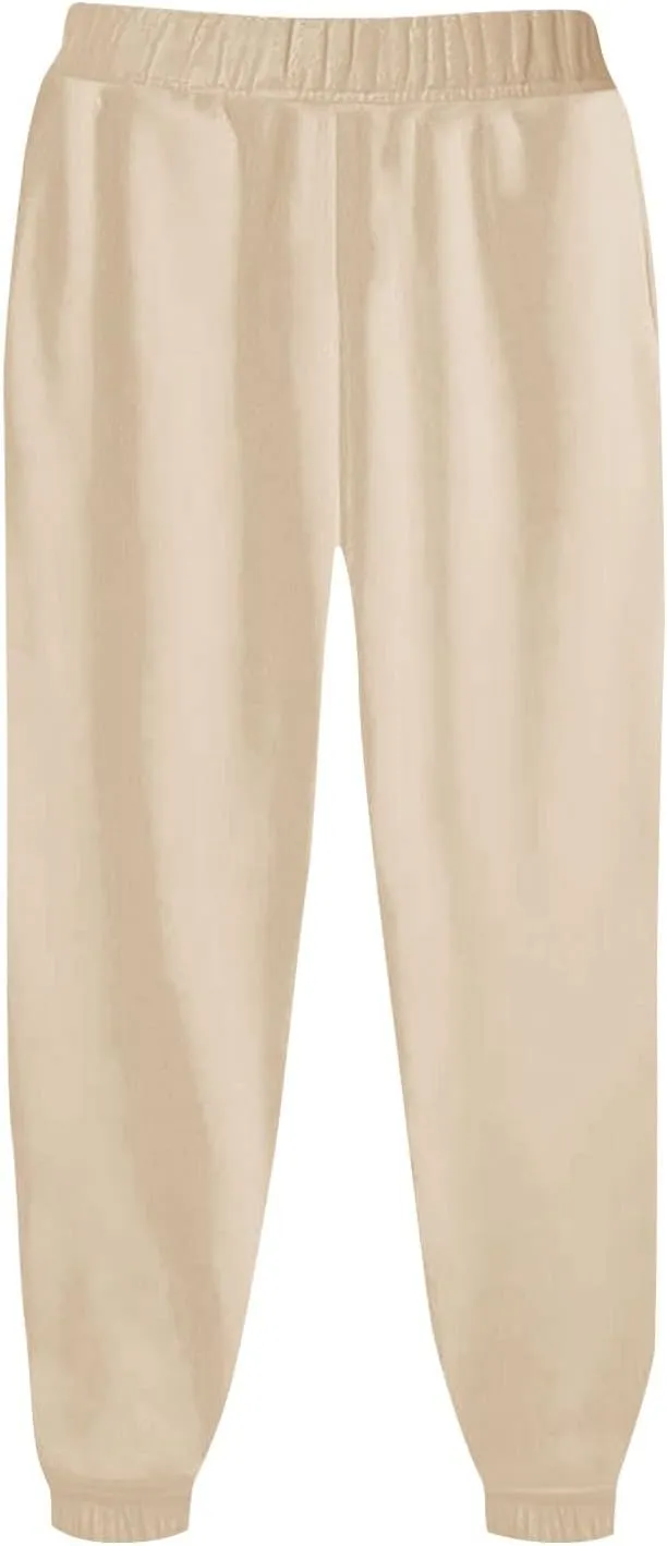 Gumipy Joggers for Women High Waisted Workout Trousers Baggy Fleece Lined Lounge Pants Comfy Drawstring Joggers Activewear
