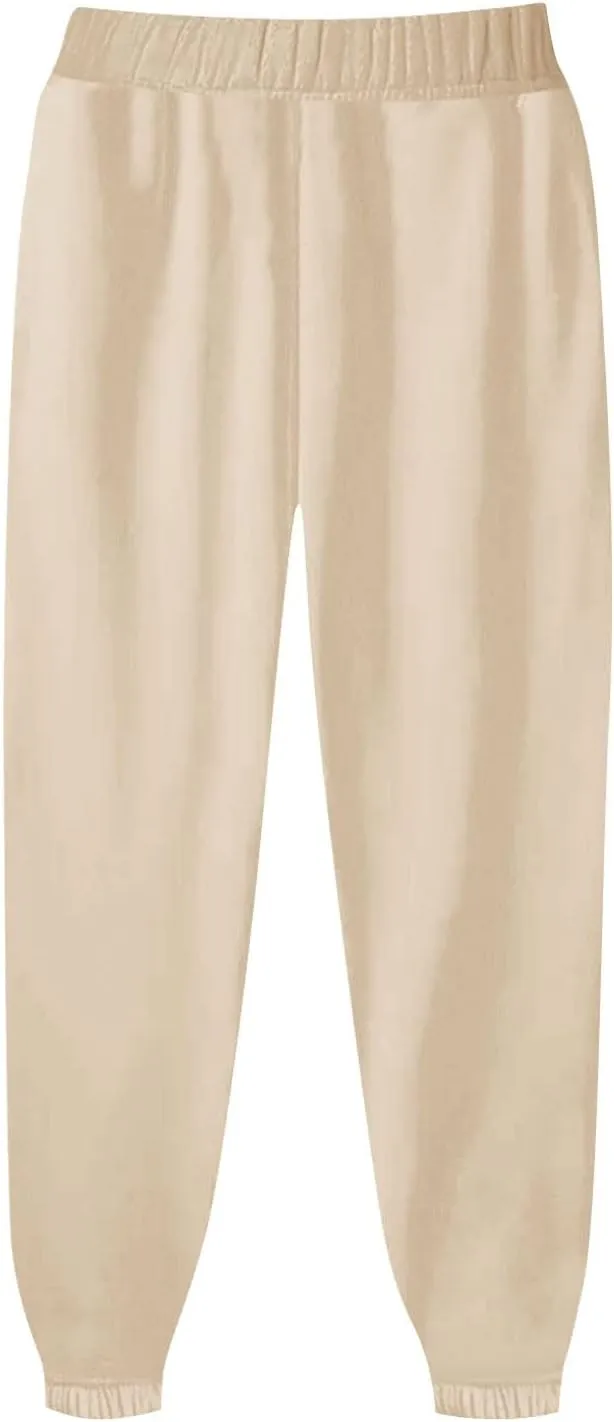 Gumipy Joggers for Women High Waisted Workout Trousers Baggy Fleece Lined Lounge Pants Comfy Drawstring Joggers Activewear