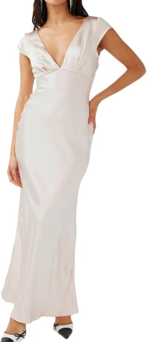 Halfisland Womens Summer Satin V Neck Cap Sleeve Backless Maxi Dress Elegant Twist Cut Out Midi Dresses Wedding Guest