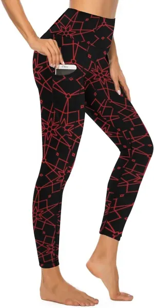 High Waist Yoga Pants with Pockets Tummy Control Activewear Leggings Seamless Stretch Pants for Women