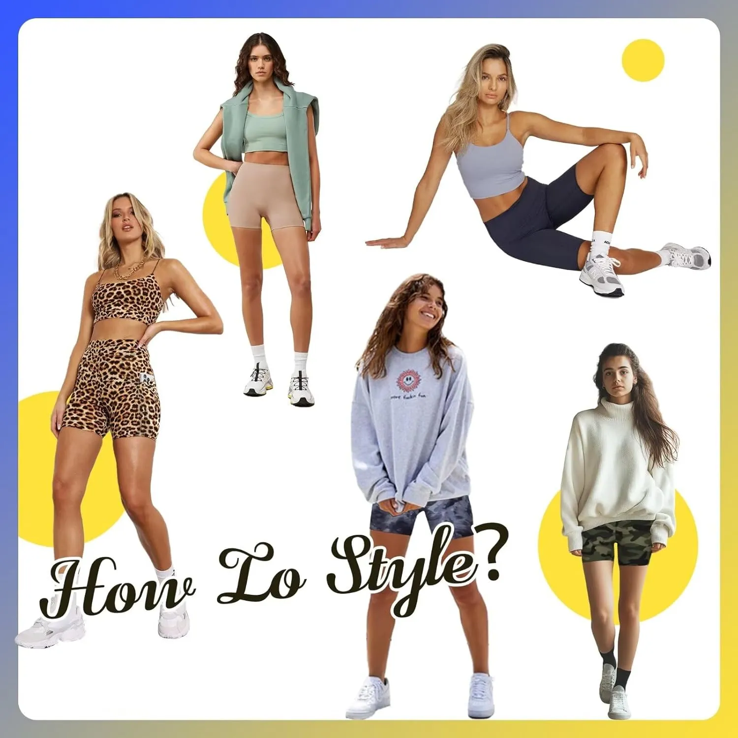HIGHDAYS 5” Biker Shorts for Women with Pockets-High Waist Tummy Control Spandex Workout Yoga Running Gym Activewear