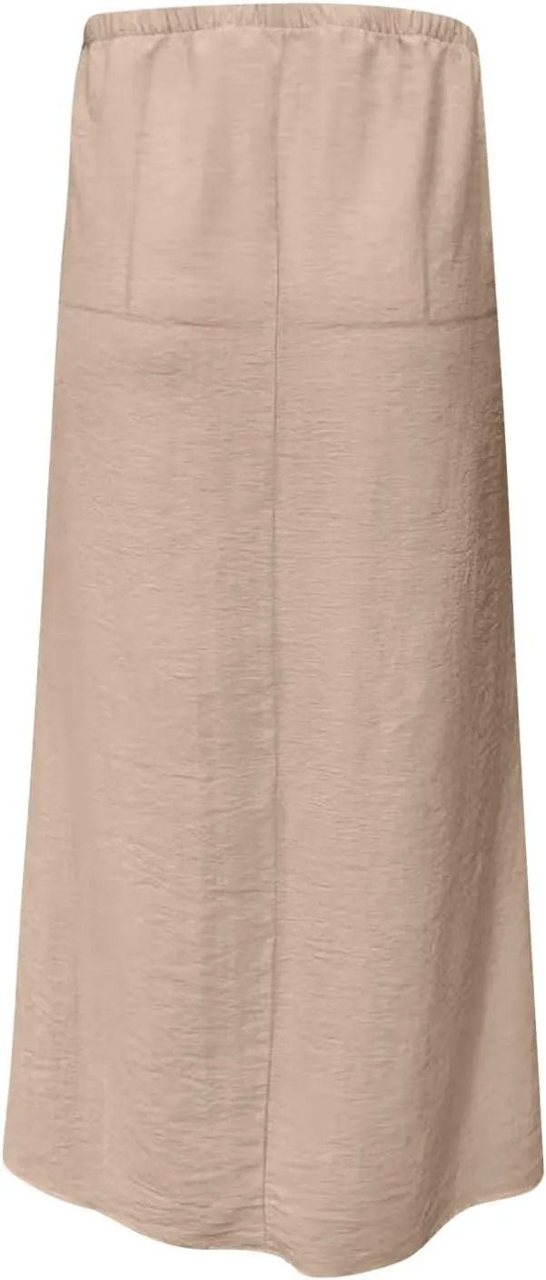 hlysgo Maxi Skirts for Women 2025 Summer Loose Comfy Drawstring Waist A Line Skirt Casual Vacation Boho Long Flowy Skirts