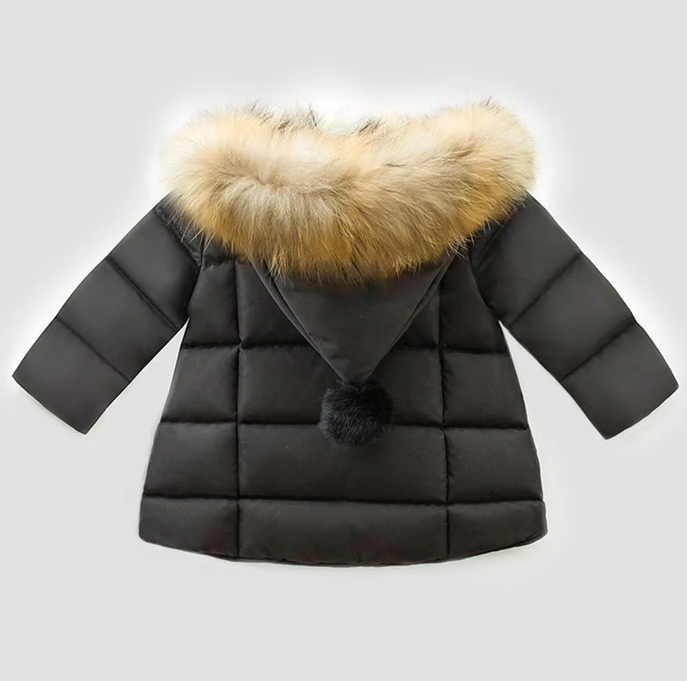 Kids Coat Winter Thick Fleece Coats Hooded Warm Puffer Jackets Baby Down Outerwear Windproof Puffer Snowsuit Outerwear