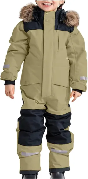 Kids Girls Boys Snow Suits One Piece Snowsuits Winter Warm Outdoor Ski Suits Waterproof Windproof Snowboard Jumpsuits