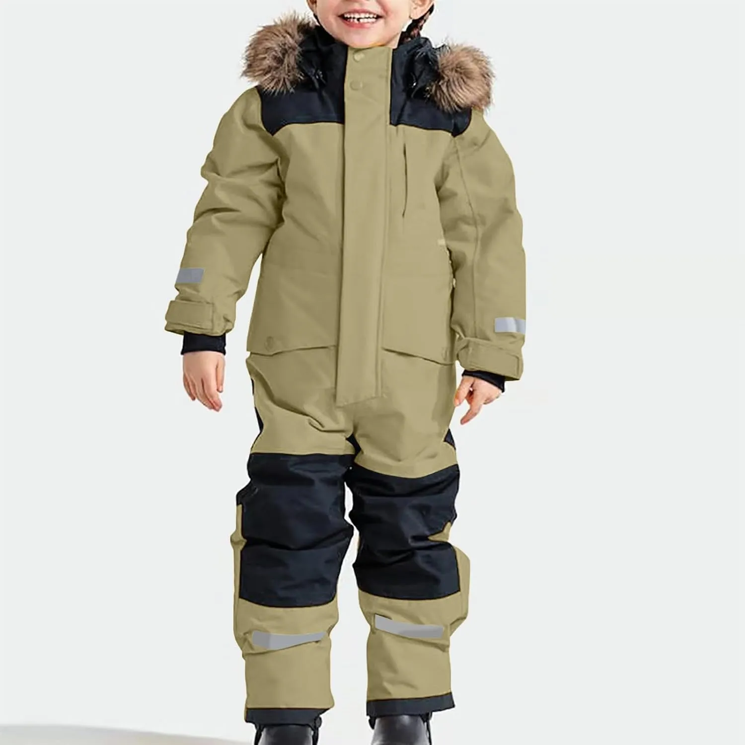 Kids Girls Boys Snow Suits One Piece Snowsuits Winter Warm Outdoor Ski Suits Waterproof Windproof Snowboard Jumpsuits